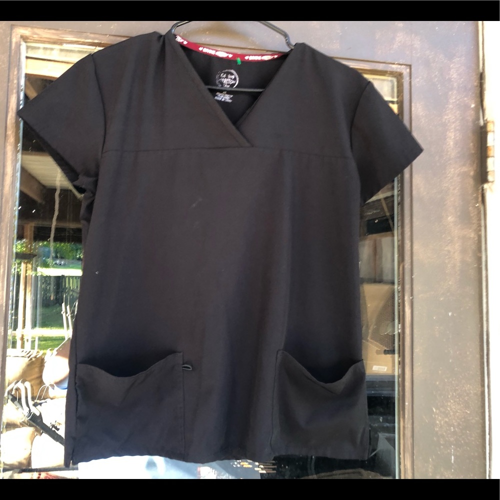 Divine Stretch women’s Black scrub top Size XS